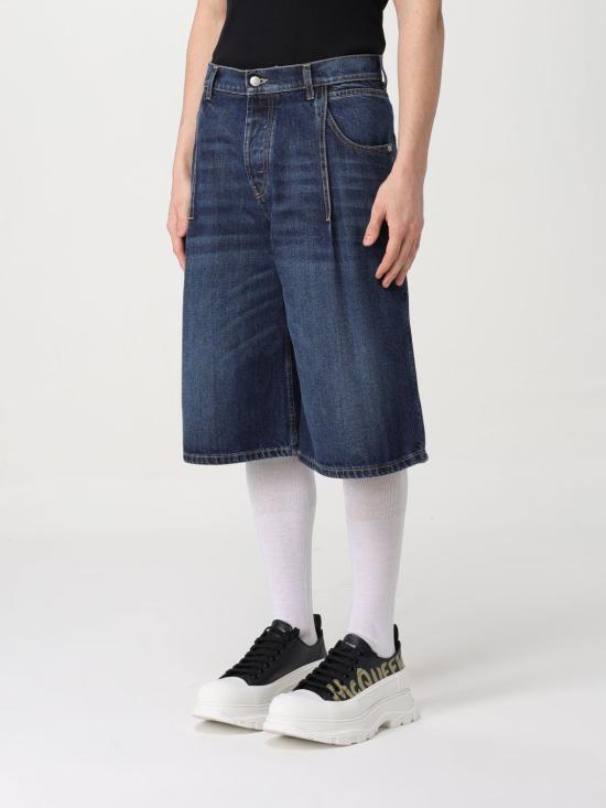  알렉산더 맥퀸 데님 숏팬츠 765475QYAAQ 4211 Blue - ALEXANDER MCQUEEN