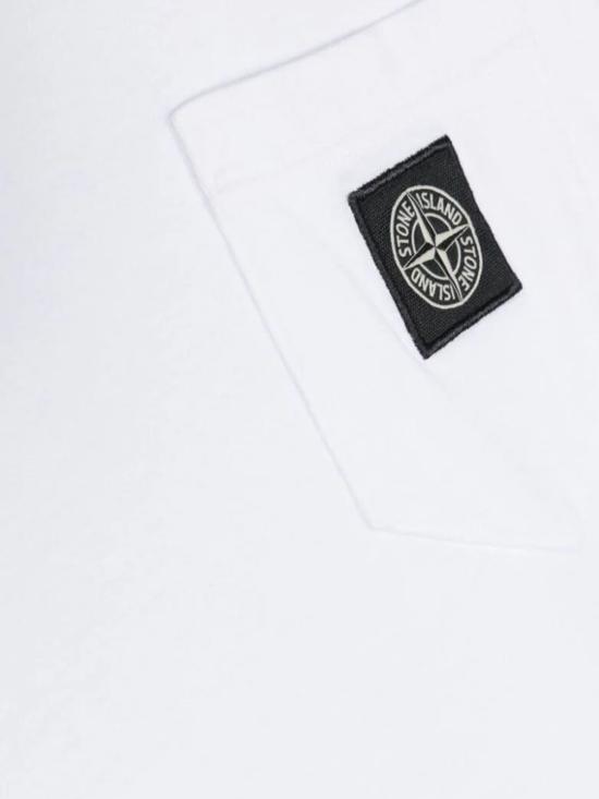 25FW [키즈] 스톤 아일랜드 티셔츠 20347 V0001 White - STONE ISLAND