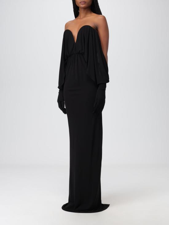  생로랑 롱 원피스 740962Y7F93 1000 Black - SAINT LAURENT