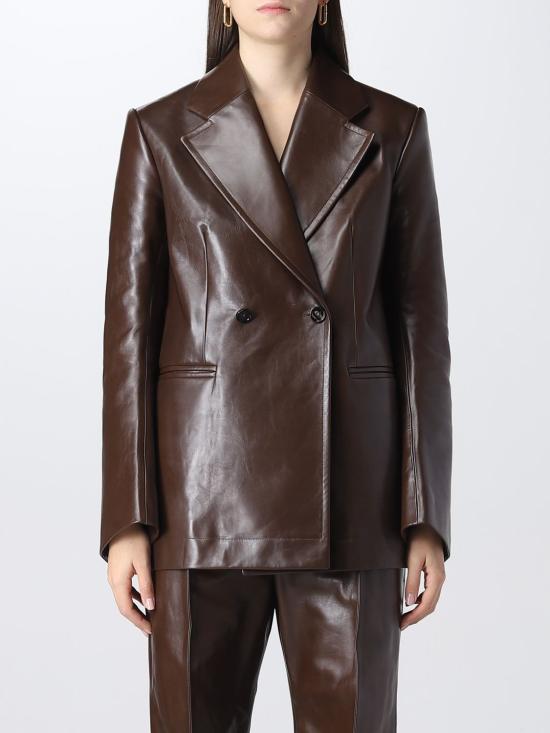 보테가베네타 가죽 자켓 715405VKEB0 8207 Brown