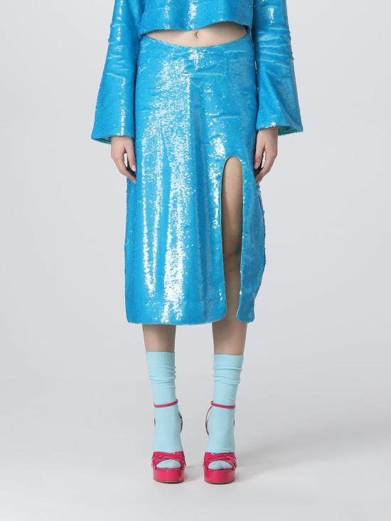  가니 롱 스커트 F7865 803 Gnawed Blue