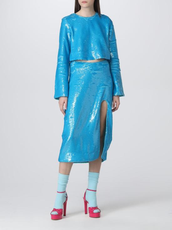  가니 롱 스커트 F7865 803 Gnawed Blue - GANNI