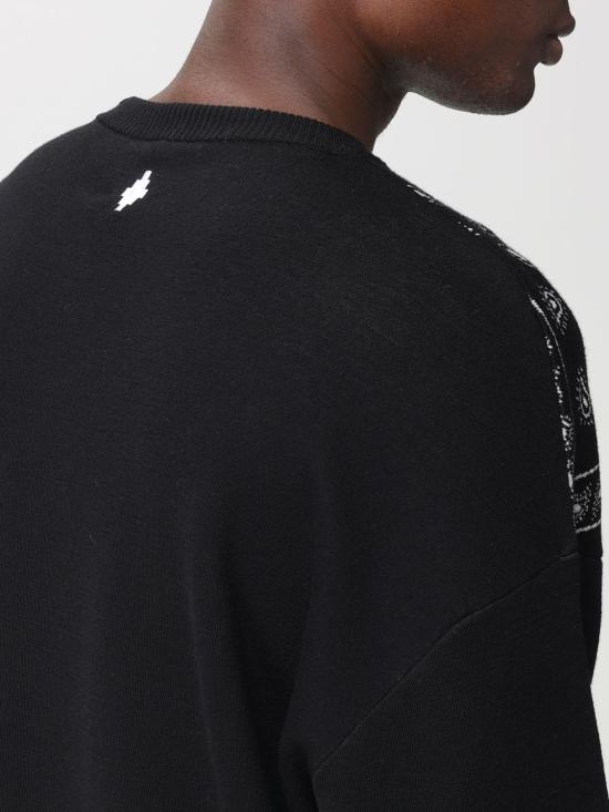 25FW 마르셀로 불론 긴팔 티셔츠 CMHE036F23KNI001 1001 Black - MARCELO BURLON