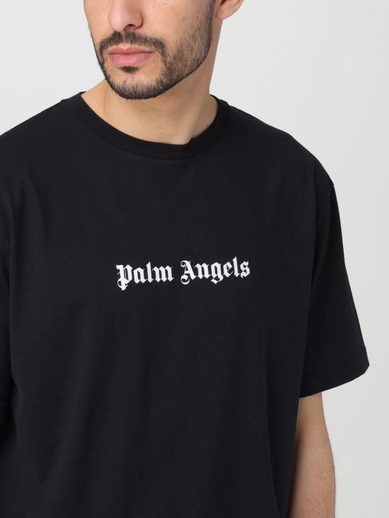 25FW 팜앤젤스 반팔 티셔츠 PMAA089S24JER002 1001 Black - PALM ANGELS