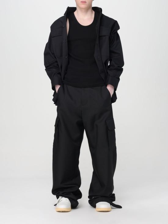 25FW 오프화이트 스트레이트 팬츠 OMCF037C99FAB002 1010 Black - OFF WHITE