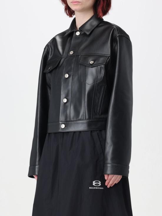  발렌시아가 가죽 자켓 773439TPS30 1000 Black - BALENCIAGA