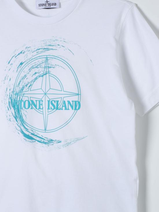 25FW [키즈] 스톤 아일랜드 티셔츠 21072 V0001 White - STONE ISLAND