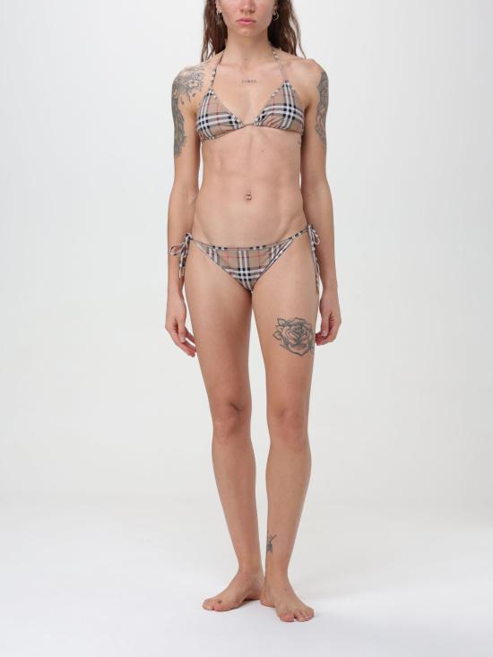 26SS 버버리 빈티지 체크 스트레치 나일론 트라이앵클 비키니 8009008 Beige - BURBERRY