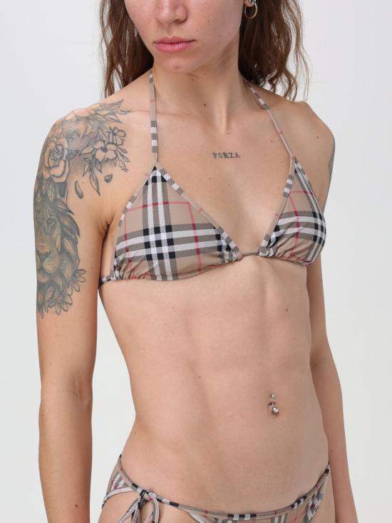 26SS 버버리 빈티지 체크 스트레치 나일론 트라이앵클 비키니 8009008 Beige - BURBERRY