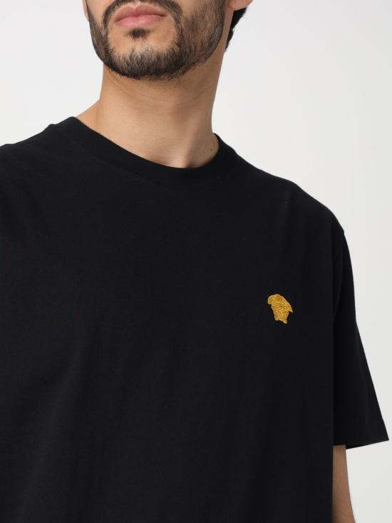 25FW 베르사체 반팔 티셔츠 10084811A08489 1B000 Black - VERSACE