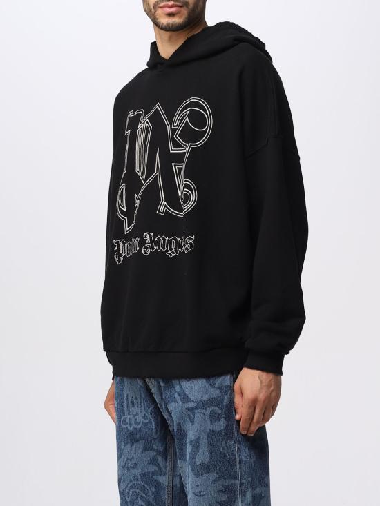 25FW 팜앤젤스 후드 티셔츠 PMBB126E23FLE001 1003 Black - PALM ANGELS