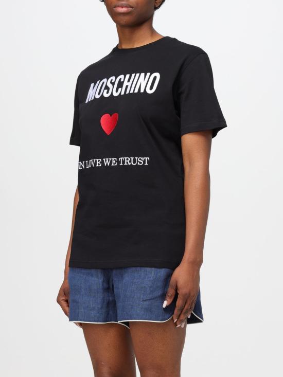 25FW 모스키노 반팔 티셔츠 07030541 2555 Black - MOSCHINO