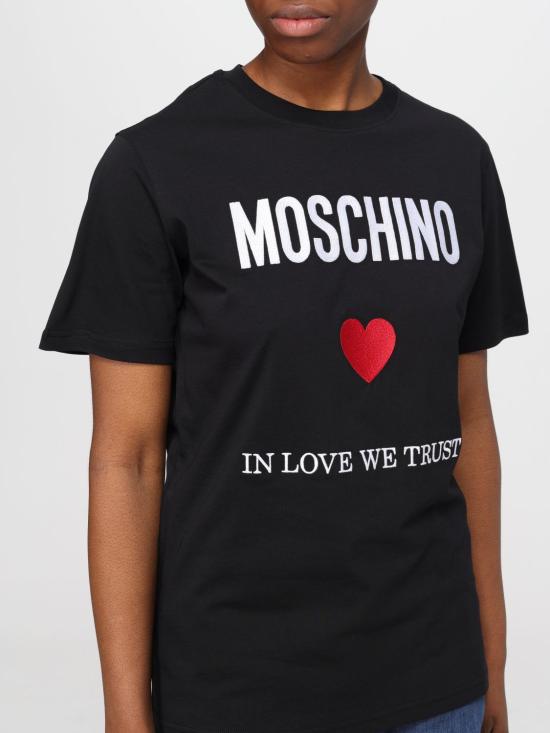 25FW 모스키노 반팔 티셔츠 07030541 2555 Black - MOSCHINO