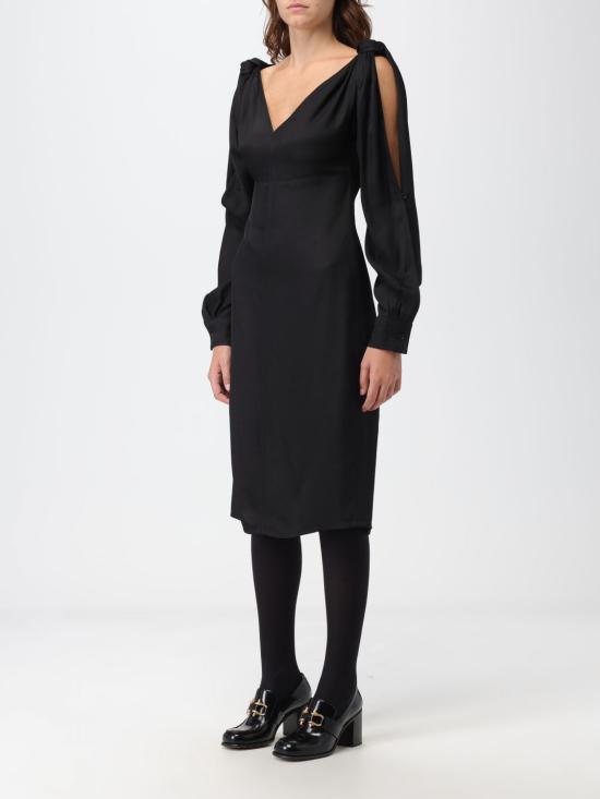 25FW 보테가베네타 미디 원피스 750275V35B0 1000 Black - BOTTEGA VENETA