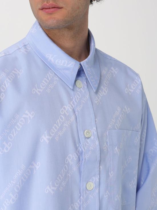 25FW 겐조 바이 베르디 오버사이즈 셔츠 FE55CH5079JM 64 Blue - KENZO