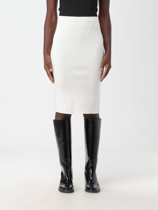  생로랑 미디 스커트 769316 Y76KE 9502 Yellow Cream