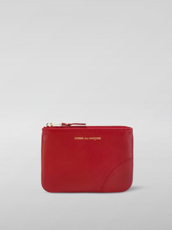 25FW 꼼데가르송 클래식 레더 라인 파우치 SA8100 Red