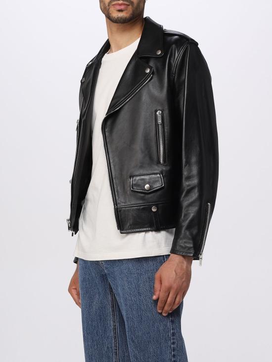 25FW 생로랑 램스킨 클래식 모터사이클 자켓  484284Y5YA2 1000 Black - SAINT LAURENT