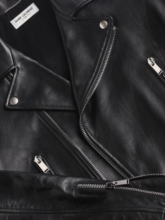 25FW 생로랑 램스킨 클래식 모터사이클 자켓  484284Y5YA2 1000 Black - SAINT LAURENT