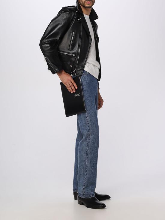 25FW 생로랑 램스킨 클래식 모터사이클 자켓  484284Y5YA2 1000 Black - SAINT LAURENT