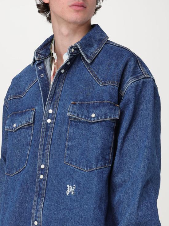 25FW 팜앤젤스 데님 셔츠 PMYD023R24DEN002 4001 Denim - PALM ANGELS