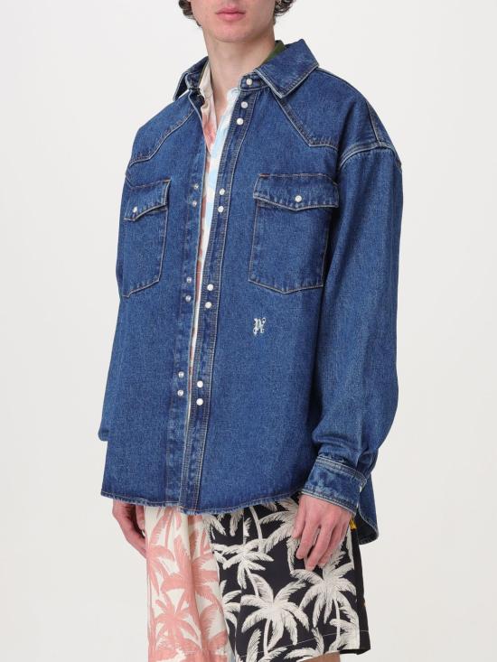 25FW 팜앤젤스 데님 셔츠 PMYD023R24DEN002 4001 Denim - PALM ANGELS