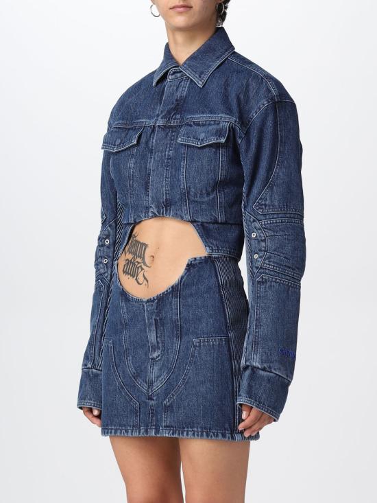  오프화이트 데님 자켓 OWYE044S23DEN001 4500 Blue - OFF WHITE