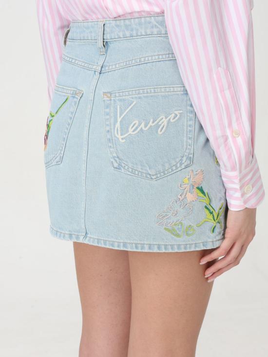  겐조 데님 스커트 FE52DJ2806B4 DT Stone Washed - KENZO