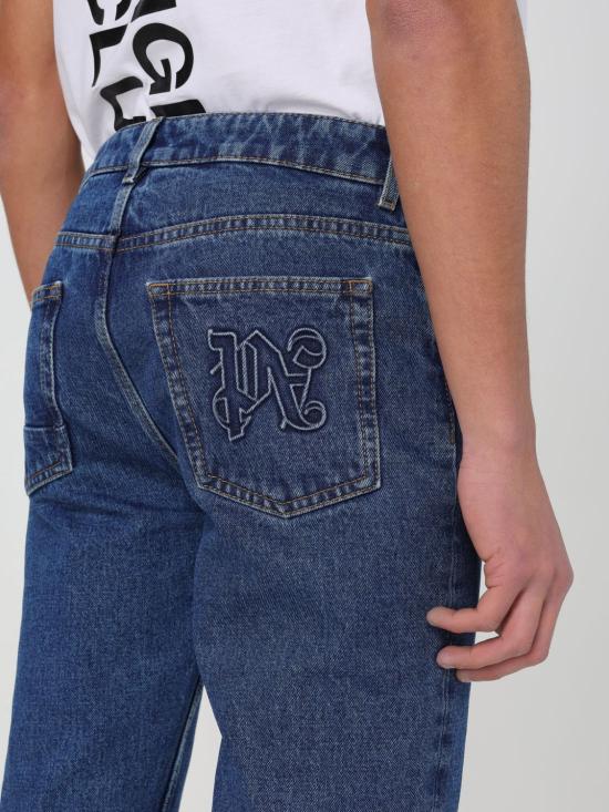 25FW 팜앤젤스 데님 팬츠 PMYA039R24DEN001 4010 Gnawed Blue - PALM ANGELS