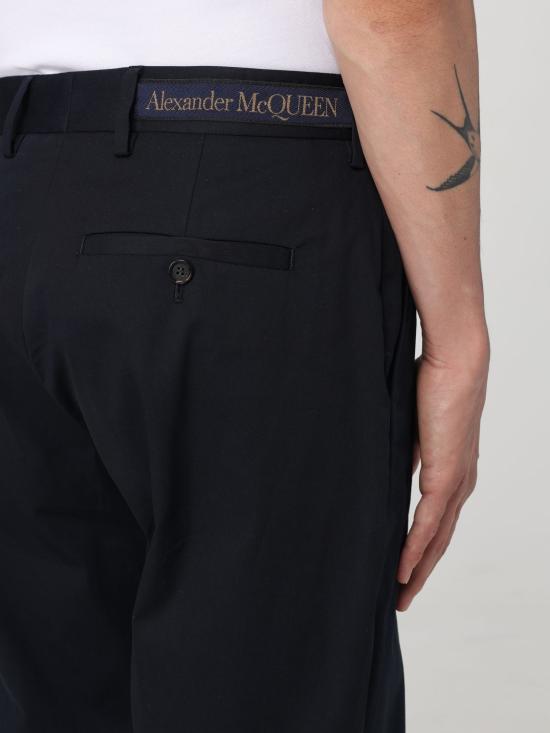 25FW 알렉산더 맥퀸 스트레이트 팬츠 794744QSAA7 4100 Navy - ALEXANDER MCQUEEN