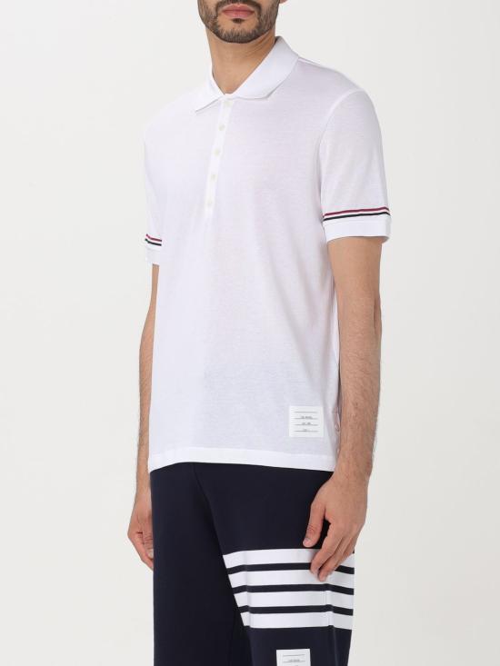 25FW 톰브라운 폴로 티셔츠 MJP193AJ0129 100 White - THOM BROWNE
