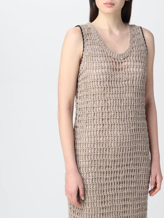  브루넬로 쿠치넬리 미디 원피스 MDK332A90 CIN19 Sand - BRUNELLO CUCINELLI