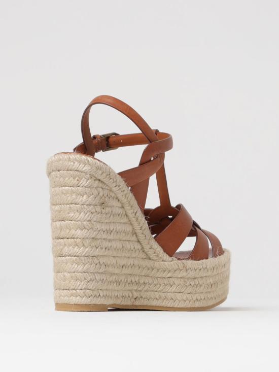 25FW 생로랑 트리뷰트 에스파드리유 웻지 스무스 레더 611924BDA00 2206 Leather - SAINT LAURENT