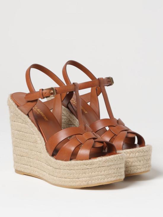 25FW 생로랑 트리뷰트 에스파드리유 웻지 스무스 레더 611924BDA00 2206 Leather - SAINT LAURENT