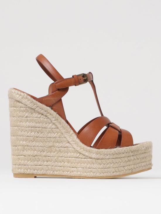 25FW 생로랑 트리뷰트 에스파드리유 웻지 스무스 레더 611924BDA00 2206 Leather