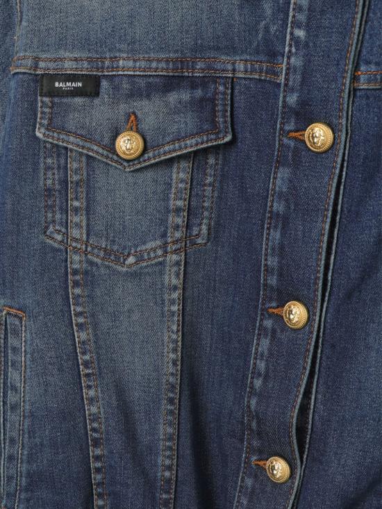 25FW [키즈] 발망 데님 자켓 BU2A07D0038 621 Blue - BALMAIN