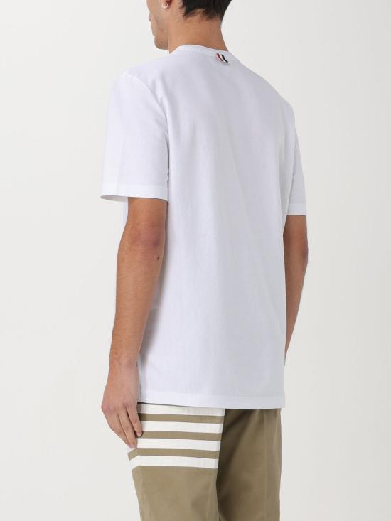 25FW 톰브라운 반팔 티셔츠 MJS252AJ0138 100 White - THOM BROWNE