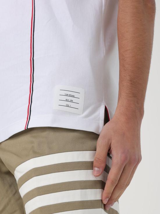 25FW 톰브라운 반팔 티셔츠 MJS252AJ0138 100 White - THOM BROWNE