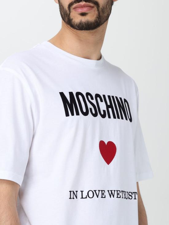  모스키노 반팔 티셔츠 07140241 1001 White - MOSCHINO