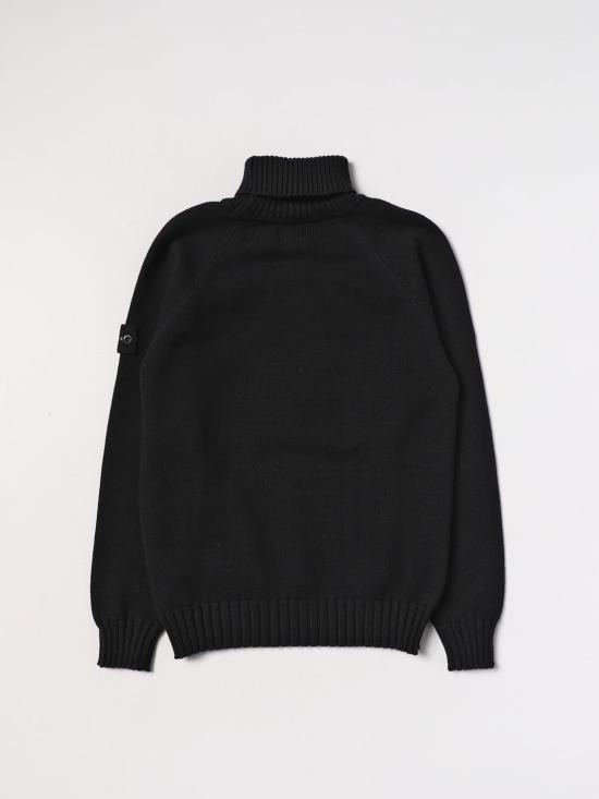  [키즈] 스톤 아일랜드 터틀넥 니트 504A2 V0029 Black - STONE ISLAND