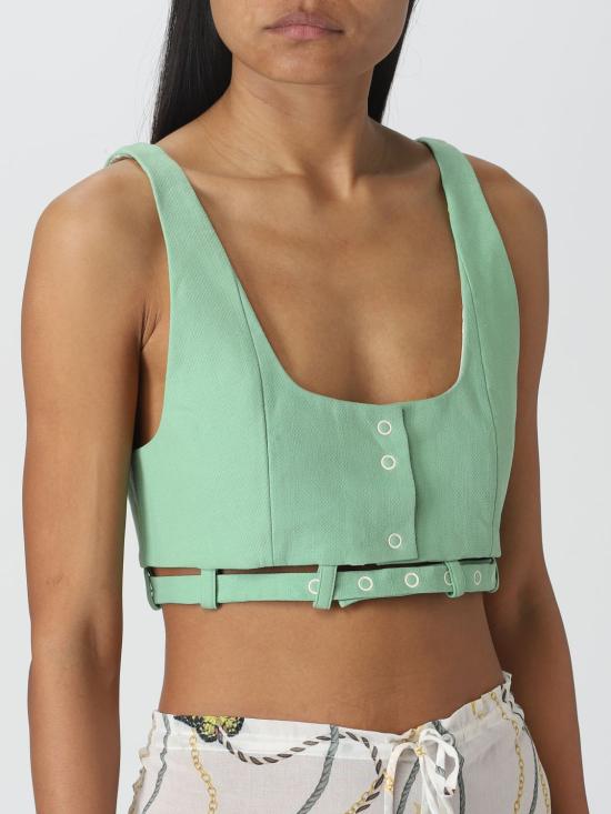  가니 민소매 티셔츠 F7596 484 Green - GANNI