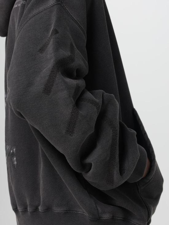 25FW 오프화이트 후드 티셔츠 OMBB118C99FLE002 1077 Black - OFF WHITE