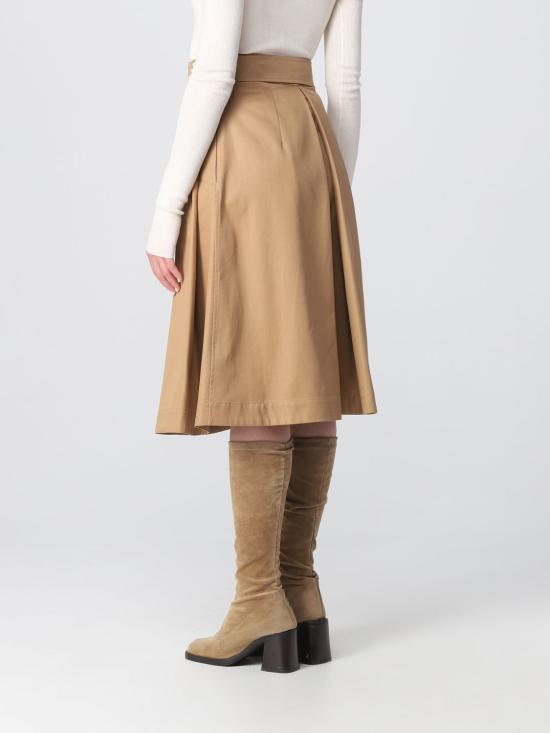 25FW 버버리 벨티드 코튼 스커트 미디 스커트 8071108 Beige - BURBERRY