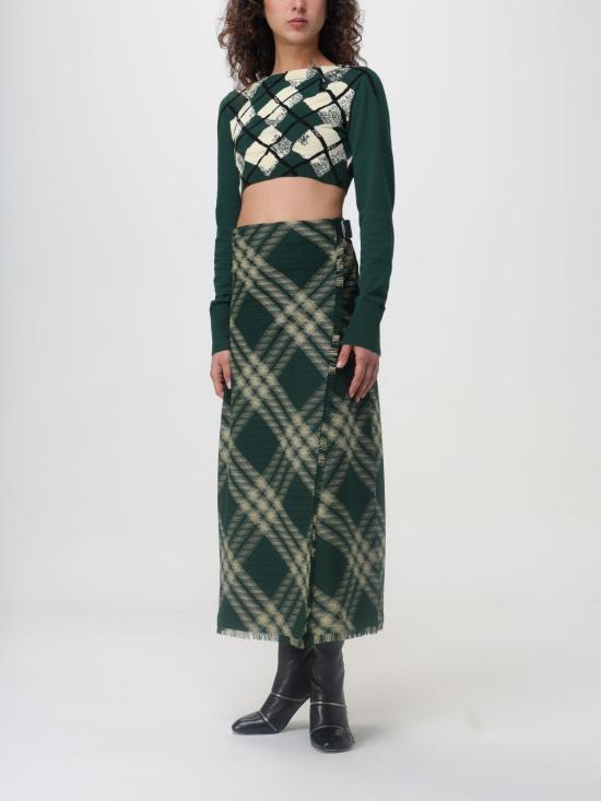  버버리 롱 스커트 8083032 Green - BURBERRY