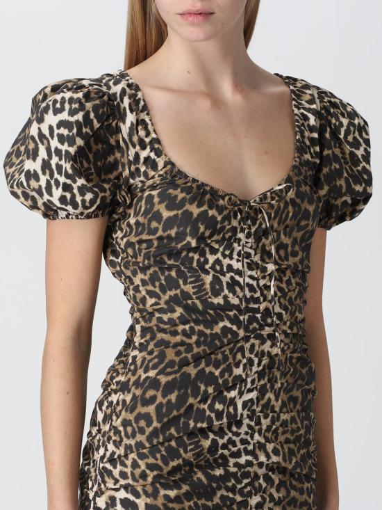  가니 숏 원피스 F7722 365 Beige - GANNI