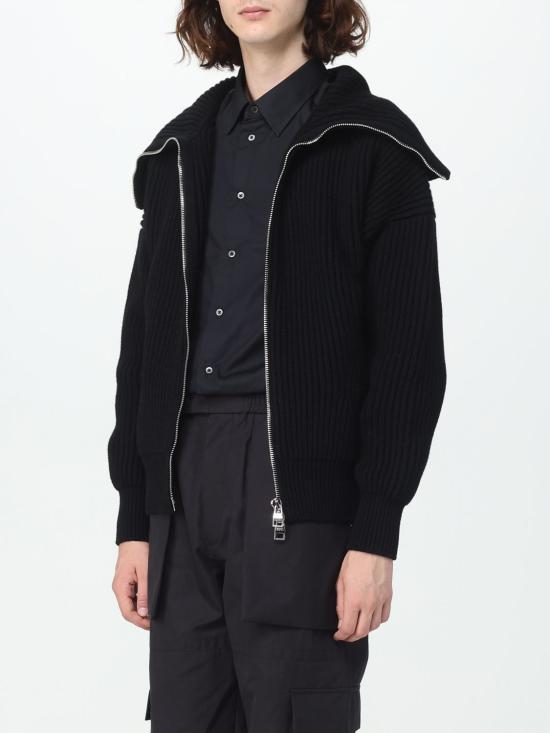 25FW 알렉산더 맥퀸 집업 니트 760751Q1RTN 1000 Black - ALEXANDER MCQUEEN