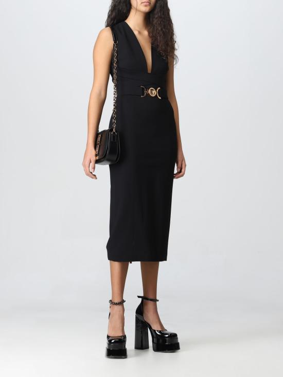  베르사체 미디 원피스 10082521A02395 1B000 Black - VERSACE