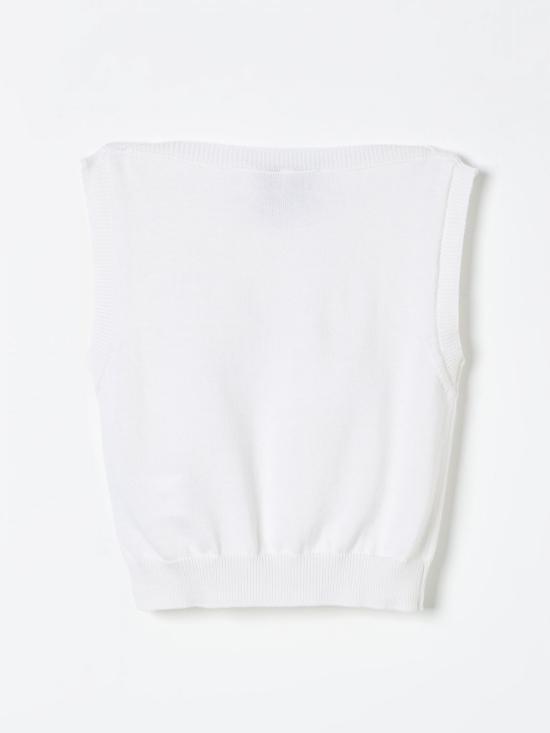  [키즈] 시모네타 니트 베스트 SU9A22X0006 10A White - SIMONETTA