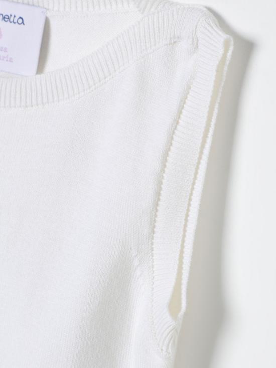  [키즈] 시모네타 니트 베스트 SU9A22X0006 10A White - SIMONETTA