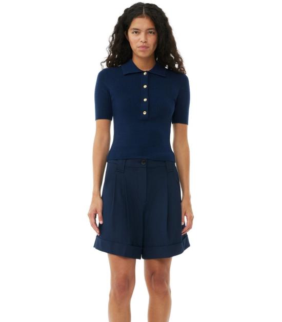  가니 숏팬츠 F9015 683 36 Blue - GANNI